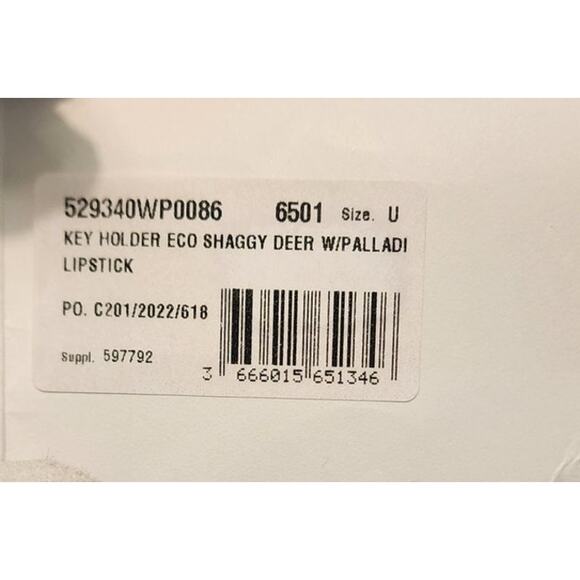 Stella McCartney Key Holder Eco Shaggy Deer w/Palladium Chain, Lipstick, NWT - Picture 10 of 12